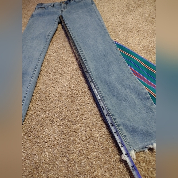 Prana Bell-Bottom Wide Flare Denim Jeans with Multicolor Stripes - Picture 10 of 15